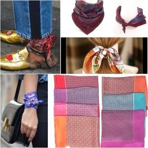 Silk pocket square scarf bundle 2 for $10